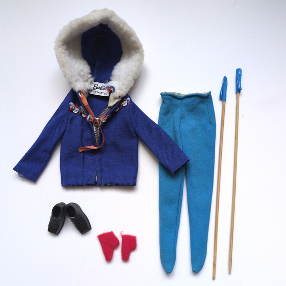 Barbie Other - Vintage 60s Barbie #948 Ski Queen Clothing Outfit - Jacket Boots Poles Pants